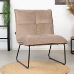 50% Korting: Velvet fauteuil Malaga taupe, Ophalen, Zo goed als nieuw, Stof, Velvet chique, Modern
