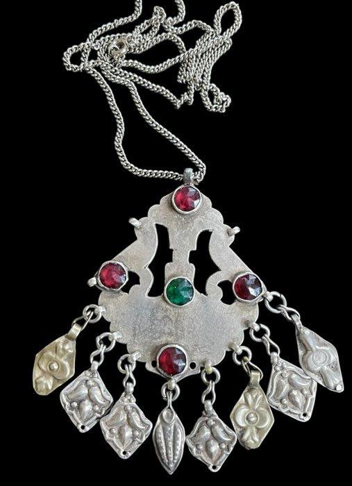 Zeldzame Noord-Afrikaanse zilveren amulet hanger – Tunesië, Antiek en Kunst, Kunst | Niet-Westerse kunst