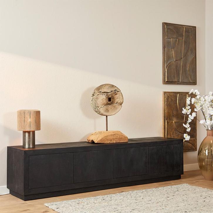 *WOONWINKEL* Starfurn Brussel Zwart Tv-meubel Robuust Design, Huis en Inrichting, Kasten | Televisiemeubels, Nieuw, Verzenden