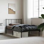 vidaXL Bedframe met hoofdbord metaal zwart 80x200 cm, Eenpersoons, Verzenden, Zwart, Nieuw