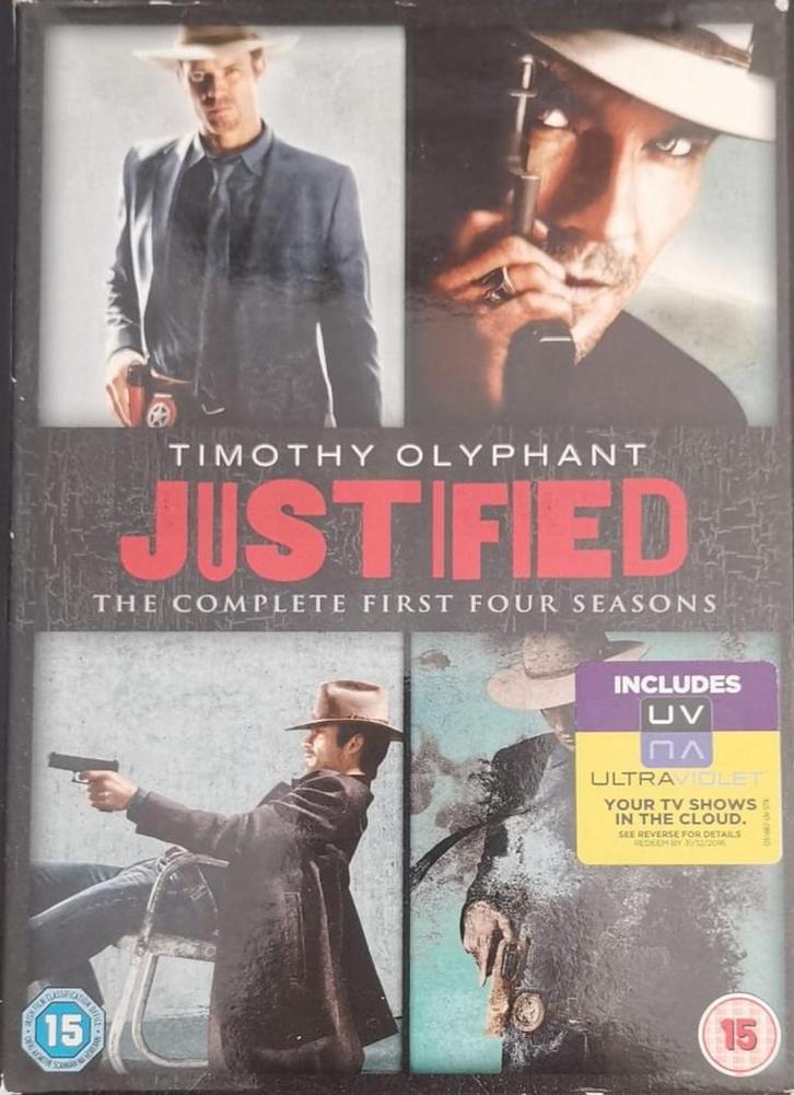 Justified season 1 - 4                      Gratis verzenden, Cd's en Dvd's, Dvd's | Tv en Series, Zo goed als nieuw, Boxset, Overige genres