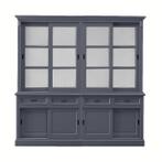 Buffetkast Provence | Donkergrijs Grenen / Glas| 220x50x220