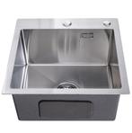 Spoelbak | Wasbak | Gootsteen | 44x44x20 | Zilver | Kraangat, Huis en Inrichting, Keuken | Keukenelementen, Minder dan 50 cm, Overige kleuren