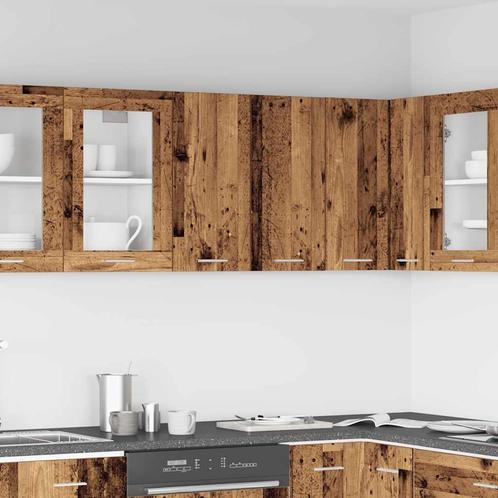vidaXL Keukenwandkast Lyon 60x31x60 cm bewerkt hout oud hout, Huis en Inrichting, Keuken | Keukenelementen, Bruin, Nieuw, Verzenden