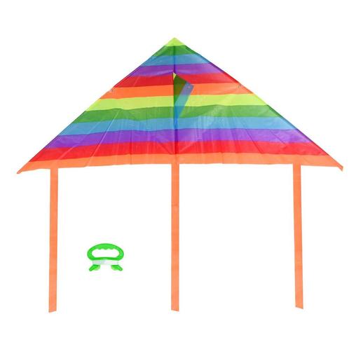 Benson Kleurrijke driehoek-vlieger - 120 cm - 1-lijns - I..., Kinderen en Baby's, Speelgoed | Buiten | Los speelgoed, Nieuw, Ophalen of Verzenden
