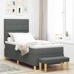 vidaXL Boxspring bed met matras Donkergrijs 100 x 200 cm, Huis en Inrichting, Slaapkamer | Bedden, Verzenden, Nieuw, Grijs