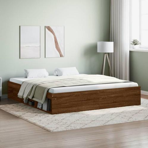 vidaXL Bedframe bruin eikenkleur 180x200 cm Super King Size, Huis en Inrichting, Slaapkamer | Bedden, 80 cm, 200 cm, Bruin, Eenpersoons