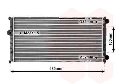 RADIATOR VOOR SEAT CORDOBA 1993-1996 6K0121253A, Auto-onderdelen, Airco en Verwarming, Nieuw, Ophalen of Verzenden