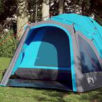 vidaXL Koepeltent 3-persoons snelontgrendeling blauw, Caravans en Kamperen, Tenten, Verzenden, Nieuw, Tot en met 2
