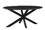 Marble Oval Spider Black 180cm-12741, Huis en Inrichting, Tafels | Eettafels, Ophalen of Verzenden, Nieuw
