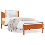Bedframe 75x190 Massief Grenen - Retourdeal, Duurzaam!, Eenpersoons, Bruin, Nieuw, 80 cm