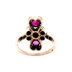 Roségouden vintage prinsessen ring met robijn, diamant en, Ophalen of Verzenden, Nieuw