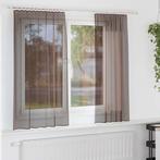 vidaXL Gordijnen voile met roedezakken 2 st bruin, Huis en Inrichting, Stoffering | Gordijnen en Lamellen, Verzenden, Nieuw, Bruin