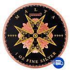 Malta. 5 Euro 2024 Maltese Cross - Black Platinum Rose Gold