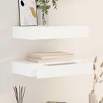 vidaXL Wandplanken zwevend met lades 2 st 48 cm wit, Huis en Inrichting, Woonaccessoires | Wandplanken en Boekenplanken, Verzenden