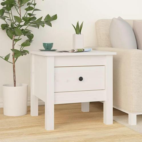vidaXL Bijzettafel 40x40x39 cm massief grenenhout wit, Huis en Inrichting, Tafels | Bijzettafels, Nieuw, Verzenden