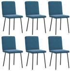 vidaXL Eetkamerstoelen 6 st fluweel blauw, Huis en Inrichting, Stoelen, Verzenden, Nieuw, Blauw