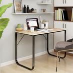 vidaXL Computerbureau 110x60x73 cm spaanplaat zwart en, Verzenden, Nieuw