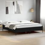 vidaXL Bedframe bewerkt hout metaal zwart 180x200 cm, Huis en Inrichting, Eenpersoons, Verzenden, Zwart, Nieuw