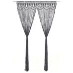 vidaXL Gordijn macramé 140x240 cm katoen antraciet, Huis en Inrichting, Verzenden, Nieuw