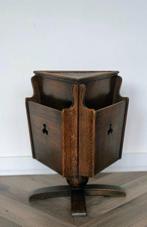 Handmade - Bijzettafel - Draaibare lektuur kast - Eik -