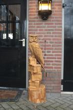Houtsculptuur uil op stapel boeken 120cm, Ophalen of Verzenden
