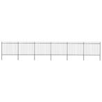 vidaXL Tuinhek met speren bovenkant 10,2x1,5 m staal zwart, Verzenden, Nieuw, IJzer, 1 tot 2 meter