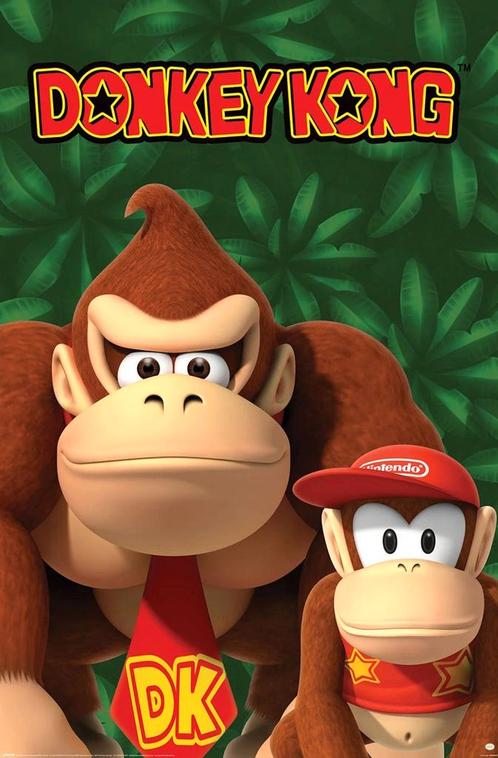 Poster Nintendo Donkey Kong and Diddy Kong 61x91,5cm, Verzamelen, Posters, Nieuw, A1 t/m A3, Verzenden