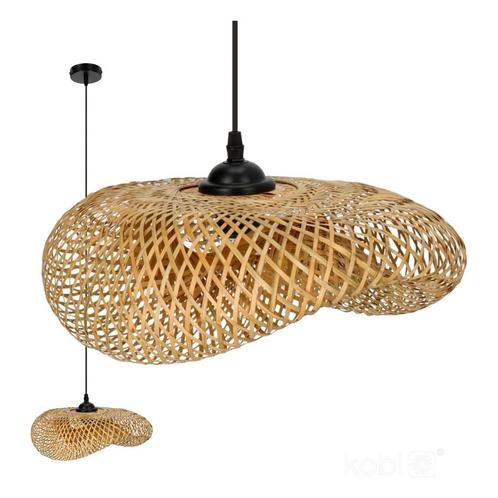 LED Hanglamp E27 bamboe 40cm | Brugia S, Huis en Inrichting, Lampen | Hanglampen, 50 tot 75 cm, Nieuw, Overige materialen, Ophalen of Verzenden