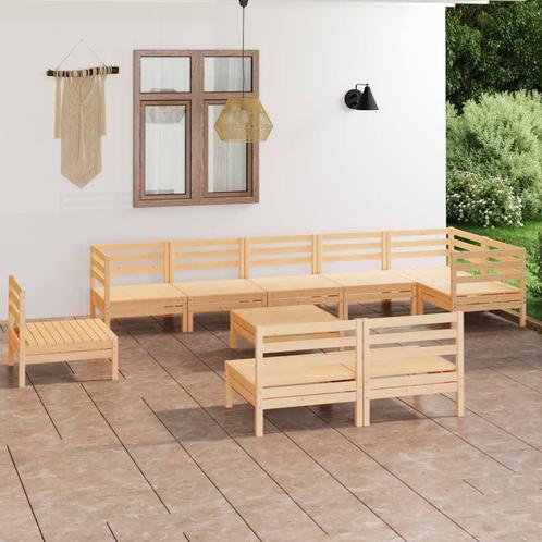 vidaXL 10-delige Loungeset massief grenenhout, Tuin en Terras, Tuinsets en Loungesets, Loungeset, Nieuw, Verzenden