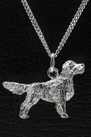 Zilveren Gordon setter ketting hanger - groot, Sieraden, Tassen en Uiterlijk, Kettinghangers, Verzenden