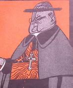 Spotprent over oprichting Katholiek Democratische Partij, Antiek en Kunst, Kunst | Litho's en Zeefdrukken, Verzenden