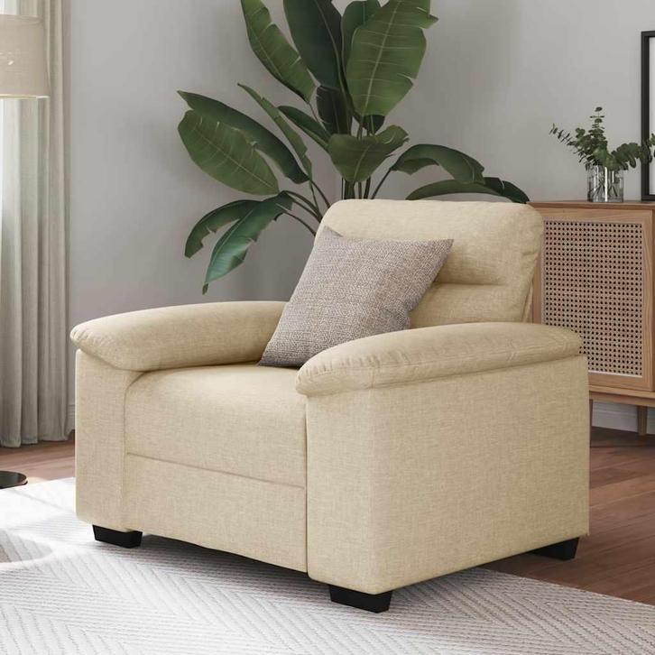 vidaXL Sofastoel Crème 60 cm Stof, Huis en Inrichting, Banken | Bankstellen, Nieuw, Stof, Verzenden