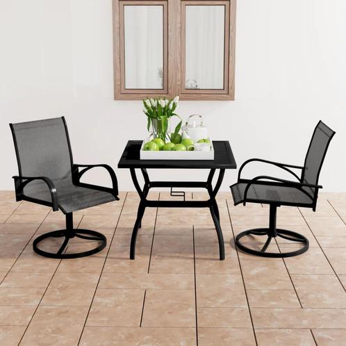 vidaXL 3-delige Tuinset textileen en staal, Tuin en Terras, Tuinsets en Loungesets, Tuinset, Nieuw, 2 zitplaatsen, Rvs, Verzenden
