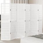 vidaXL Kamerscherm met 6 panelen massief paulowniahout wit, Huis en Inrichting, Verzenden, Nieuw