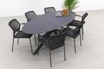 4SO Barista/Privada 240x107 - Ovale tuinset - 7-delig -, Tuin en Terras, Verzenden, Nieuw, Rvs, Tuinset