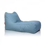 Luxe outdoor relax poef - blauw - wasbare polyester hoes, Ophalen of Verzenden, Nieuw