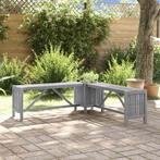 vidaXL Tuinhoekbank met plantenbak 117 cm massief acaciahout, Tuin en Terras, Verzenden, Nieuw, Hout