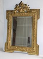 Spiegel - Hout, Goud, stucwerk - Doré feuille dor 19e