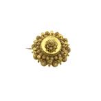 Vintage gouden broche met Zeeuwse knopen, Ophalen of Verzenden, Gebruikt, Overige kleuren, Goud