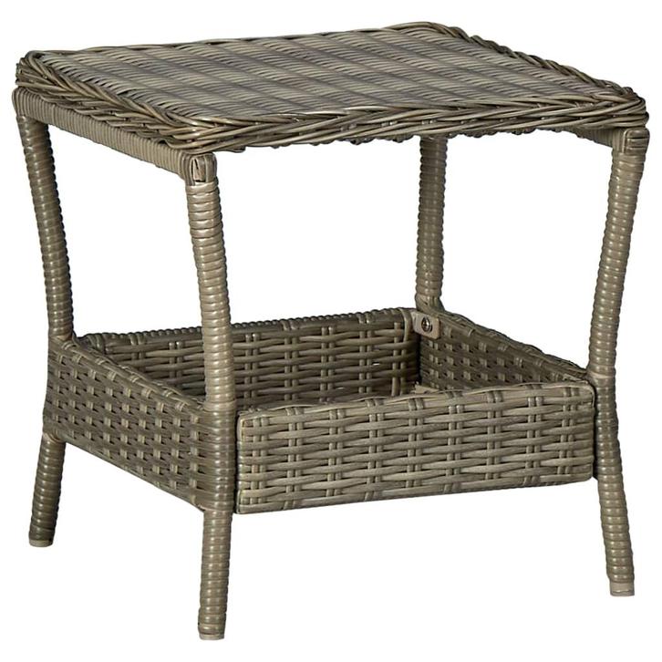 vidaXL Tuintafel 45x45x46,5 cm poly rattan bruin, Tuin en Terras, Tuintafels, Nieuw, Verzenden