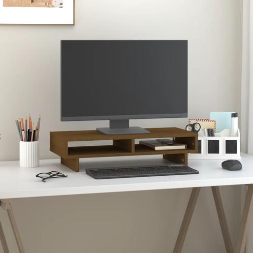 vidaXL Monitorstandaard 60x27x14 cm massief grenenhout, Computers en Software, Overige Computers en Software, Nieuw, Verzenden