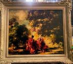 Mario Pobbiati (1887-1956) - A passeggio nel parco, Antiek en Kunst, Kunst | Schilderijen | Klassiek