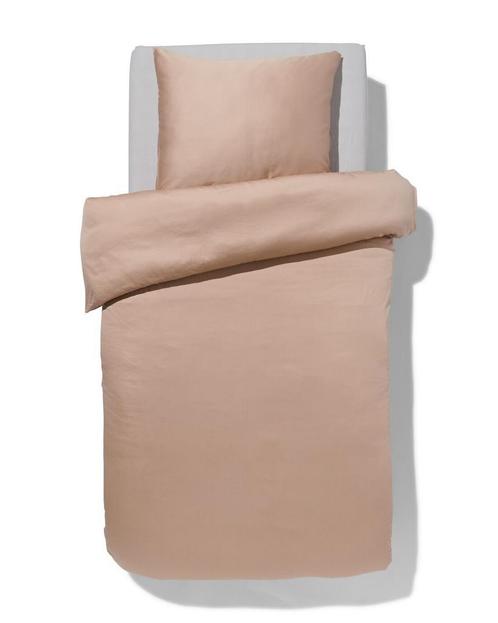 HEMA Dekbedovertrek satijn 140x200/220 effen taupe korting, Huis en Inrichting, Slaapkamer | Beddengoed, Nieuw, Verzenden