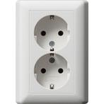 GIRA Systeem 55 Wandcontactdoos met randaarde 2V Zuiver wit, Doe-het-zelf en Verbouw, Elektra en Kabels, Ophalen of Verzenden