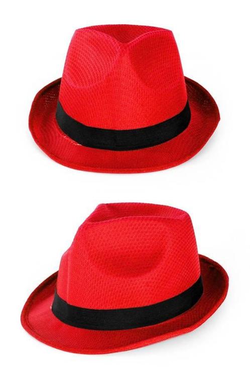 Kojak hoedje populair rood, Hobby en Vrije tijd, Feestartikelen, Nieuw, Ophalen of Verzenden