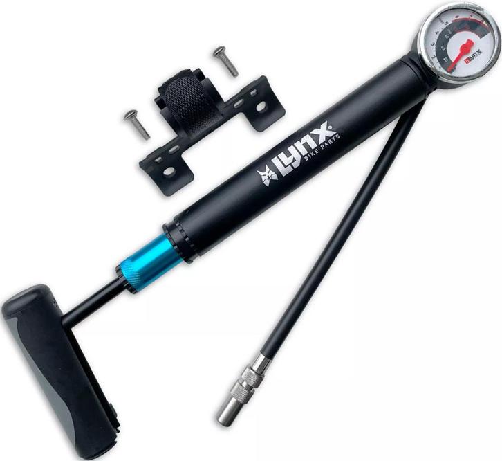 Mini fietspomp met manometer Lynx Hurricane, Fietsen en Brommers, Fietsaccessoires | Fietspompen, Nieuw, Verzenden
