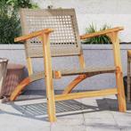 vidaXL Tuinstoelen 2 st poly rattan en acaciahout beige, Verzenden, Nieuw, Rotan, Tuinset
