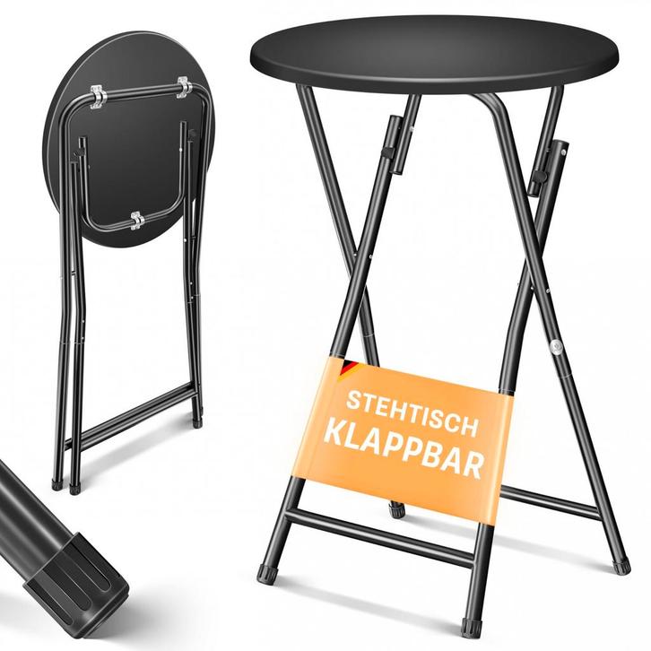 KESSER® Bartafel - Bistrotafel - Klaptafel - 110cm - Zwart, Tuin en Terras, Tuinmeubel-accessoires, Nieuw, Verzenden
