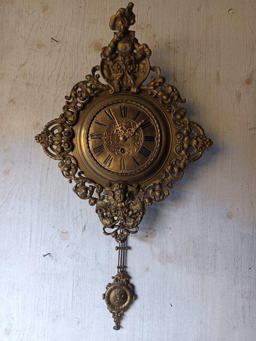 Wandklok - - Verguld brons - 1850-1900, Antiek en Kunst, Antiek | Klokken